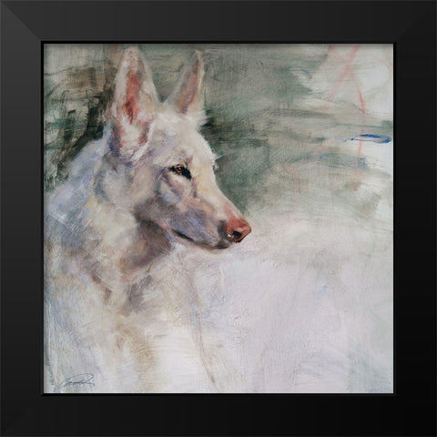 White Shepherd Wonder Black Modern Wood Framed Art Print by Campbell, Robert