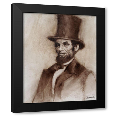Honest Abe Black Modern Wood Framed Art Print by Campbell, Robert