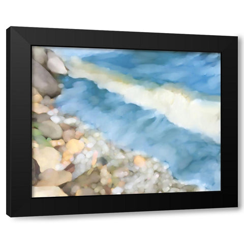 Pelican Lake Shore Black Modern Wood Framed Art Print with Double Matting by Naskrent, Delores