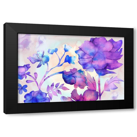 Purple Passion Garden Black Modern Wood Framed Art Print by Naskrent, Delores