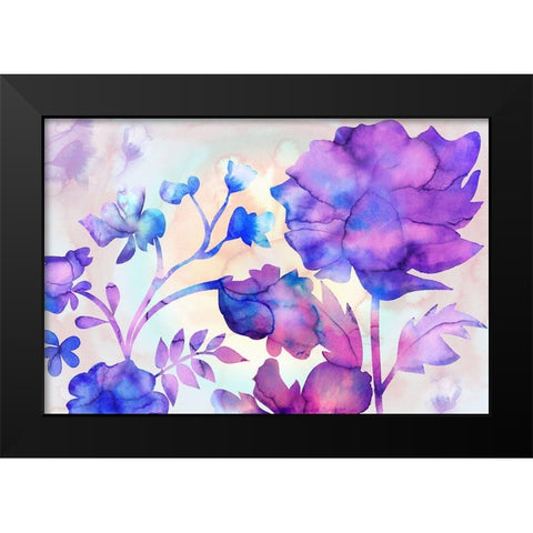 Purple Passion Garden Black Modern Wood Framed Art Print by Naskrent, Delores