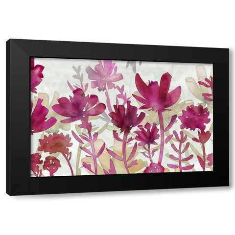 Burgundy Iris Black Modern Wood Framed Art Print with Double Matting by Naskrent, Delores