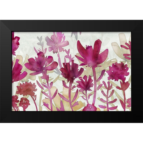 Burgundy Iris Black Modern Wood Framed Art Print by Naskrent, Delores