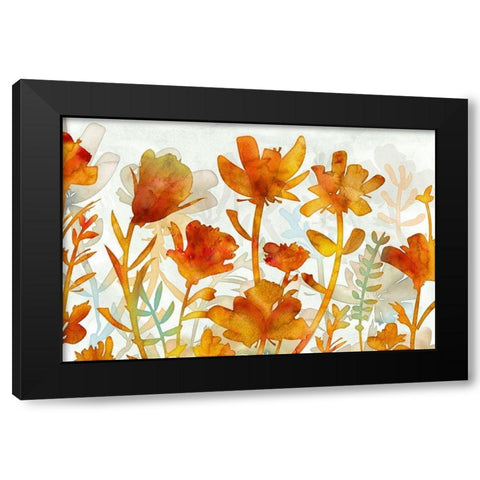 Acapuluca Golden Garden Black Modern Wood Framed Art Print with Double Matting by Naskrent, Delores