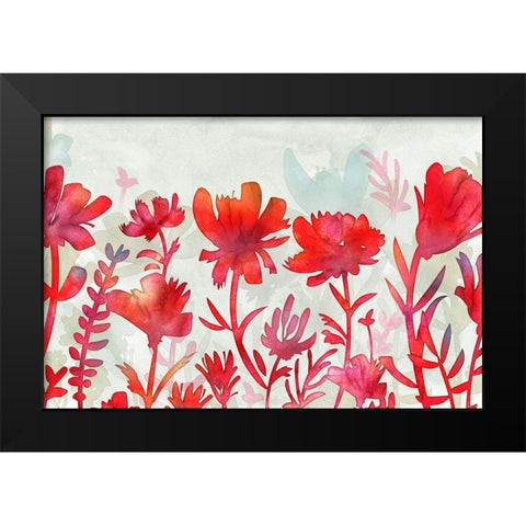 Claret Oasis Black Modern Wood Framed Art Print by Naskrent, Delores