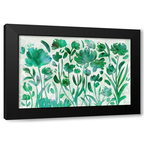 Jade Paradise Black Modern Wood Framed Art Print with Double Matting by Naskrent, Delores