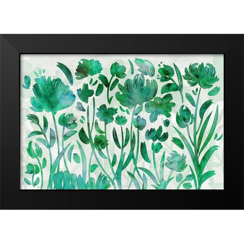 Jade Paradise Black Modern Wood Framed Art Print by Naskrent, Delores