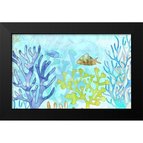 Coral Garden Black Modern Wood Framed Art Print by Naskrent, Delores