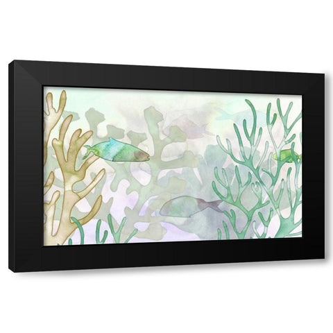 Saltwater Shoal Black Modern Wood Framed Art Print by Naskrent, Delores