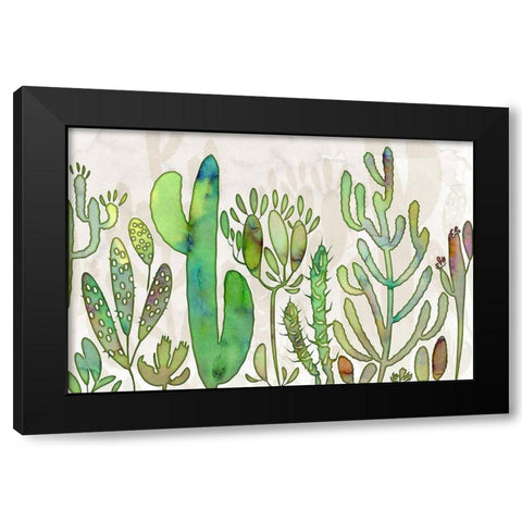 Cactus Corucopia  Black Modern Wood Framed Art Print by Naskrent, Delores