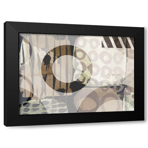 Patchwork Black Modern Wood Framed Art Print with Double Matting by Naskrent, Delores