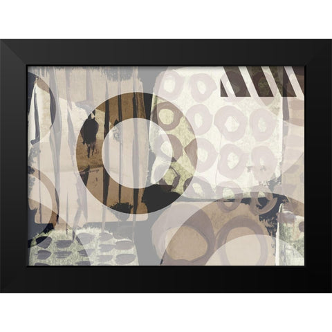 Patchwork Black Modern Wood Framed Art Print by Naskrent, Delores