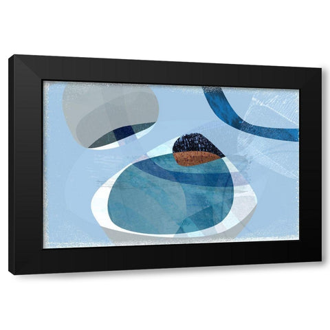 Blue Lagoon Black Modern Wood Framed Art Print with Double Matting by Naskrent, Delores