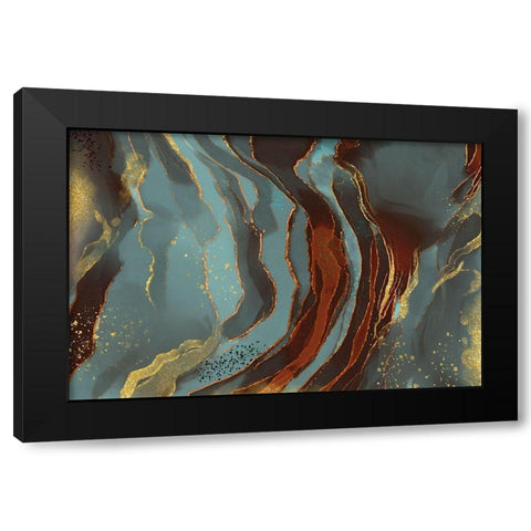 Velvet Shimmer Black Modern Wood Framed Art Print by Naskrent, Delores