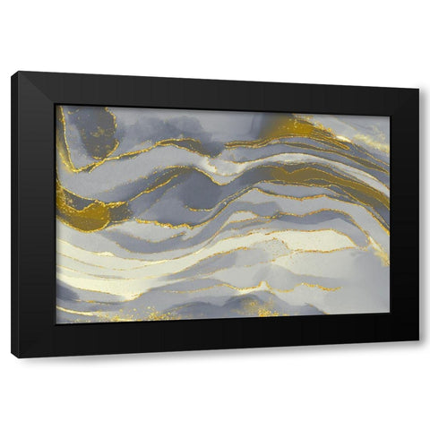 Ivory Glitz Black Modern Wood Framed Art Print by Naskrent, Delores