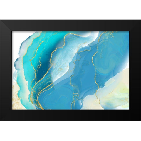 Luminous Sea Black Modern Wood Framed Art Print by Naskrent, Delores