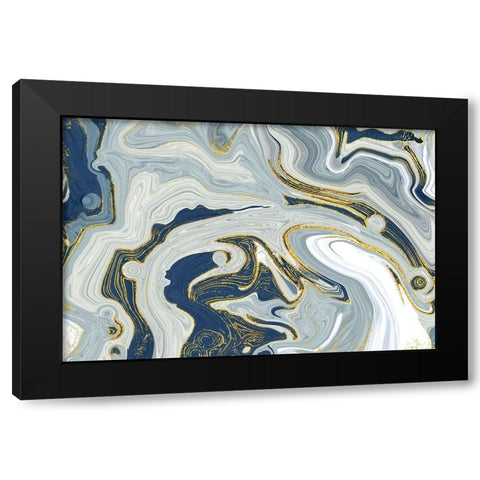Marble Heaven Black Modern Wood Framed Art Print by Naskrent, Delores