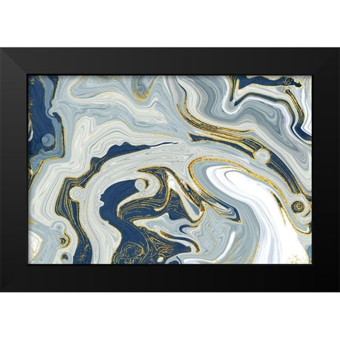 Marble Heaven Black Modern Wood Framed Art Print by Naskrent, Delores