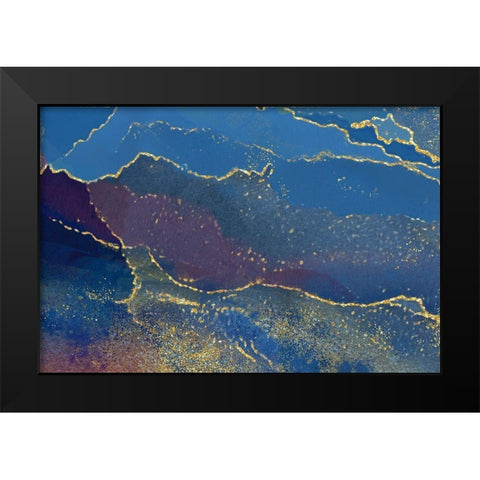 In the Navy Black Modern Wood Framed Art Print by Naskrent, Delores