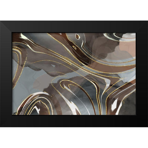 Durango Valley Black Modern Wood Framed Art Print by Naskrent, Delores