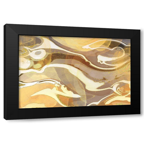 Toasted Marshmallow Black Modern Wood Framed Art Print by Naskrent, Delores