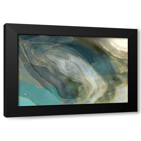 Tarnished Silver Black Modern Wood Framed Art Print by Naskrent, Delores