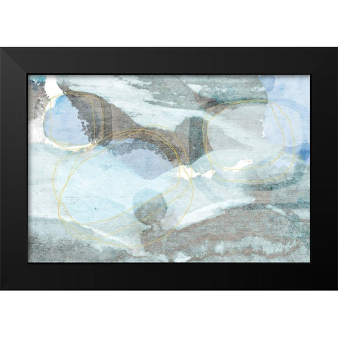 Smoky Slate Black Modern Wood Framed Art Print by Naskrent, Delores