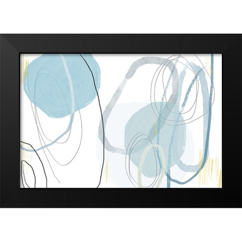 Down Rush Black Modern Wood Framed Art Print by Naskrent, Delores