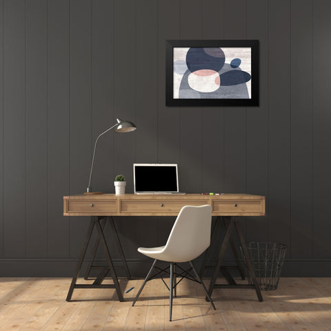 Plaster Tangle Black Modern Wood Framed Art Print by Naskrent, Delores