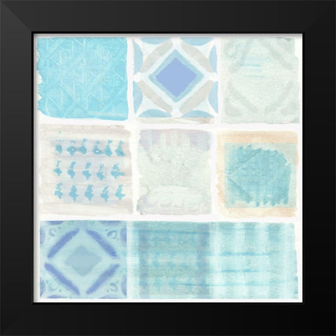 Duck Egg Tiles Black Modern Wood Framed Art Print by Kouta, Flora