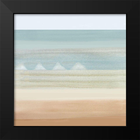 Winter morning at Stone Bay Black Modern Wood Framed Art Print by Kouta, Flora