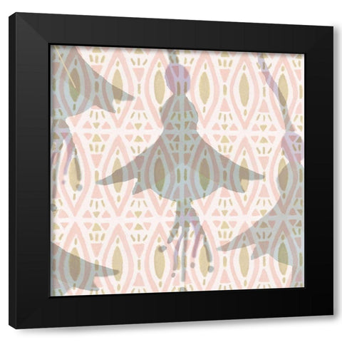 Flower Shadows Black Modern Wood Framed Art Print by Kouta, Flora