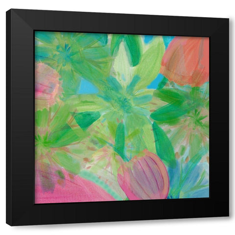 Tropical Garden Black Modern Wood Framed Art Print by Kouta, Flora