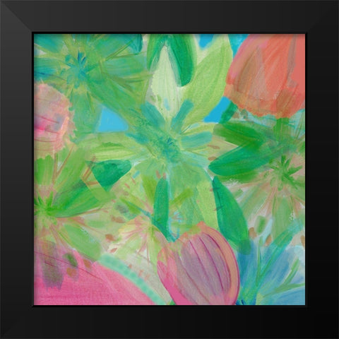 Tropical Garden Black Modern Wood Framed Art Print by Kouta, Flora