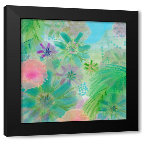 Tropical Island Black Modern Wood Framed Art Print by Kouta, Flora