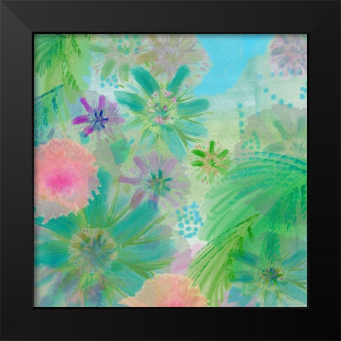 Tropical Island Black Modern Wood Framed Art Print by Kouta, Flora