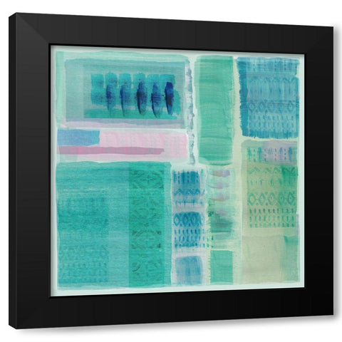Jade Ocean Black Modern Wood Framed Art Print by Kouta, Flora