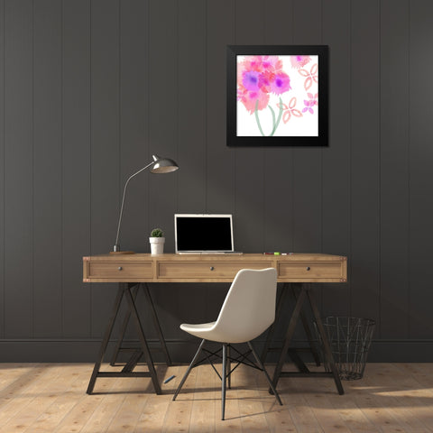 Pink Poppies III Black Modern Wood Framed Art Print by Kouta, Flora
