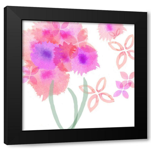 Pink Poppies III Black Modern Wood Framed Art Print by Kouta, Flora