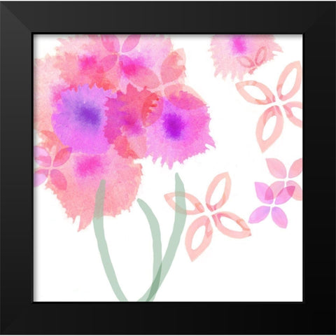 Pink Poppies III Black Modern Wood Framed Art Print by Kouta, Flora