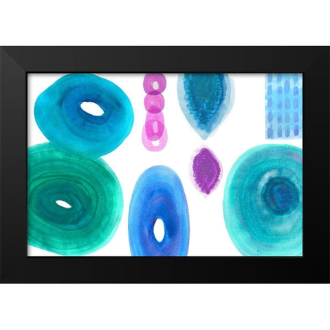 Ocean Jewels III Black Modern Wood Framed Art Print by Kouta, Flora