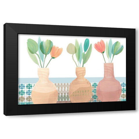 Marguerites Terrace I Black Modern Wood Framed Art Print by Kouta, Flora