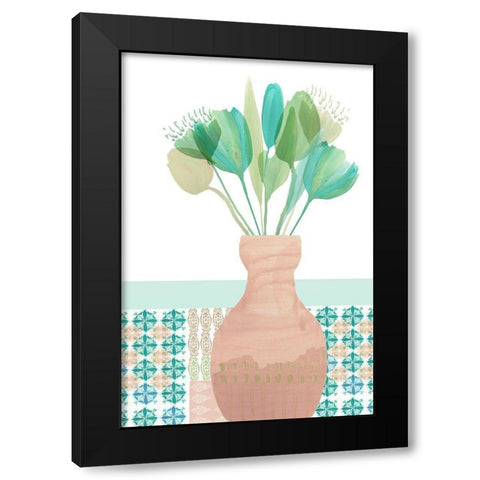 Marguerites Terrace II Black Modern Wood Framed Art Print by Kouta, Flora