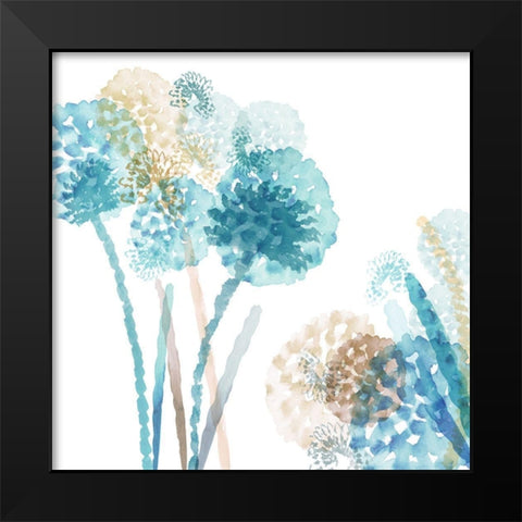 Blue Harmony II Black Modern Wood Framed Art Print by Kouta, Flora