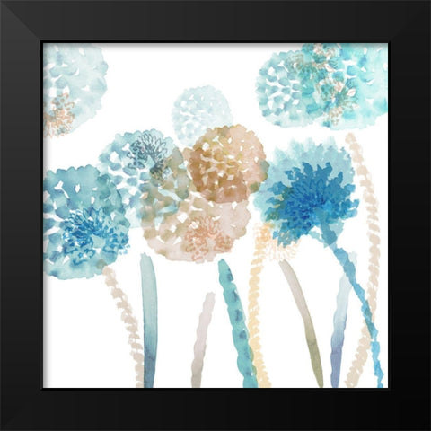 Blue Harmony III Black Modern Wood Framed Art Print by Kouta, Flora