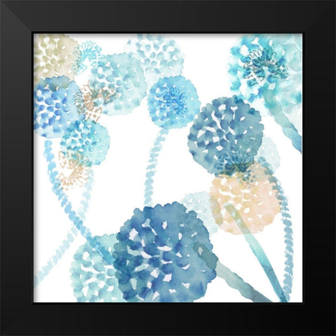 Blue Harmony IV Black Modern Wood Framed Art Print by Kouta, Flora