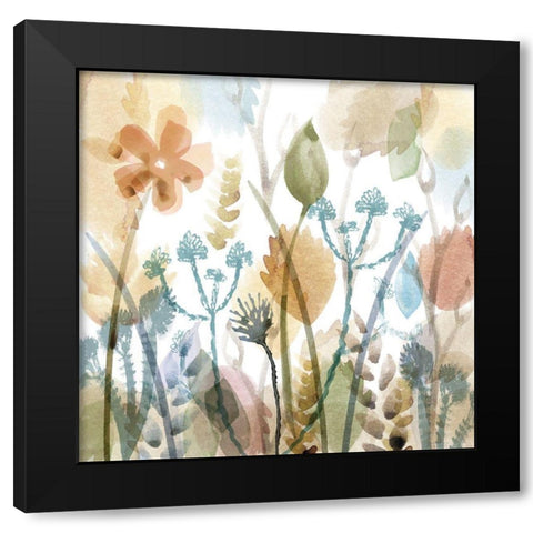 September Meadow Black Modern Wood Framed Art Print by Kouta, Flora