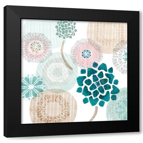 Mint Discs I Black Modern Wood Framed Art Print by Kouta, Flora