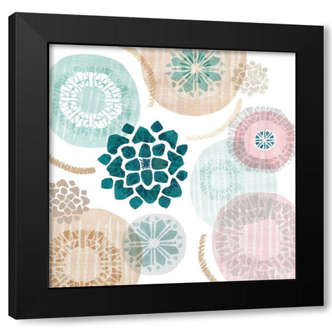 Mint Discs II Black Modern Wood Framed Art Print by Kouta, Flora
