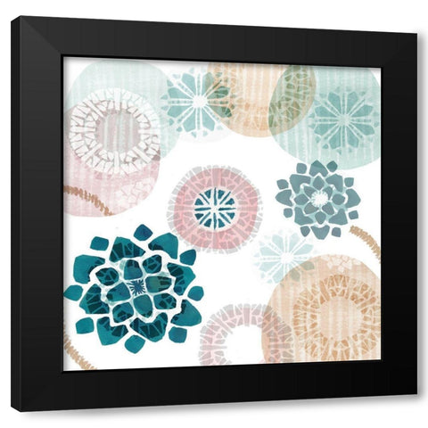 Mint Discs III Black Modern Wood Framed Art Print by Kouta, Flora